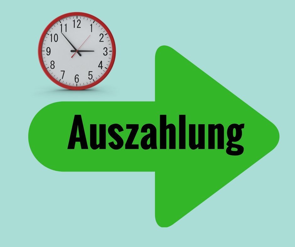 auszahlung Uhr grüner Pfeil