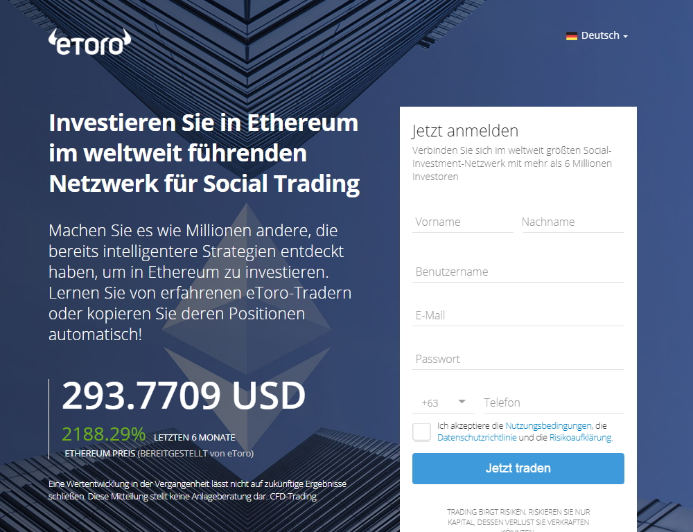 etoro ethereum homepage